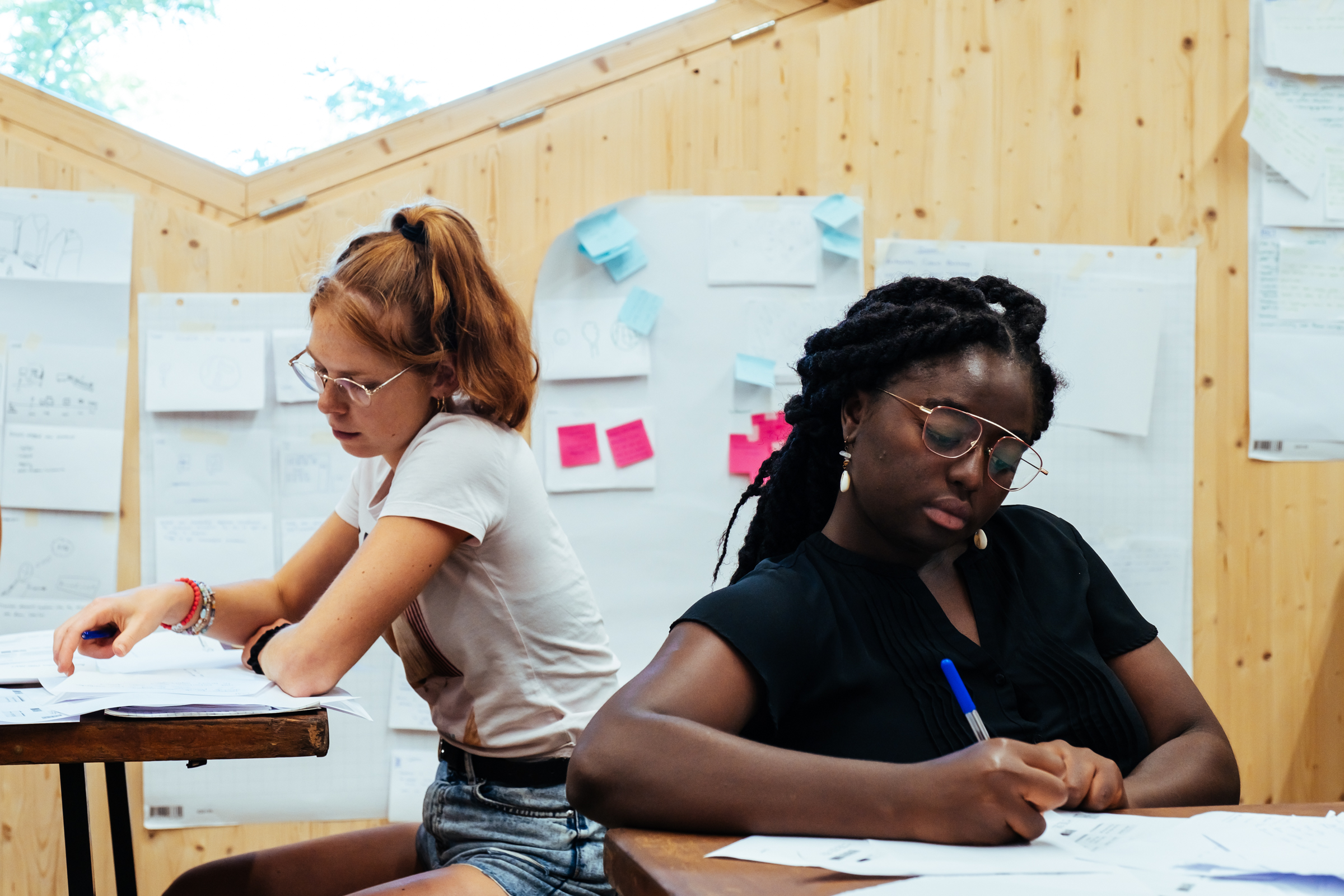 Students at work during A prototyping mindset workshop