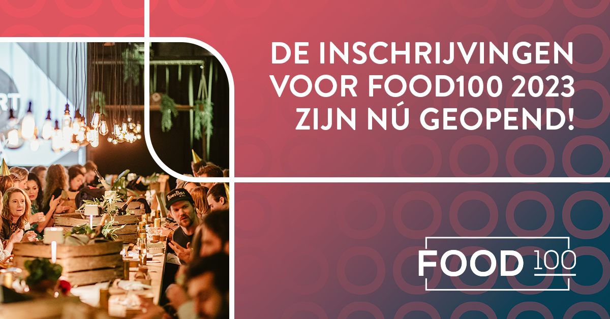 Poster ter promotie van de inschrijvingen van de Food100